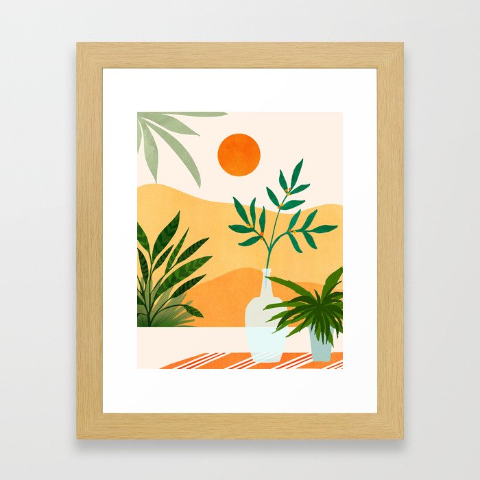 California Sunset Views Framed Art Print by Moderntropical - Conservation Natural - X-Small-10x12