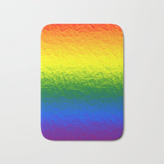 Rainbow Gradient Painted Pattern Bath Mat