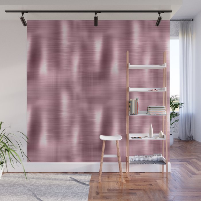 Pink Brushed Metallic Texture Wall Mural