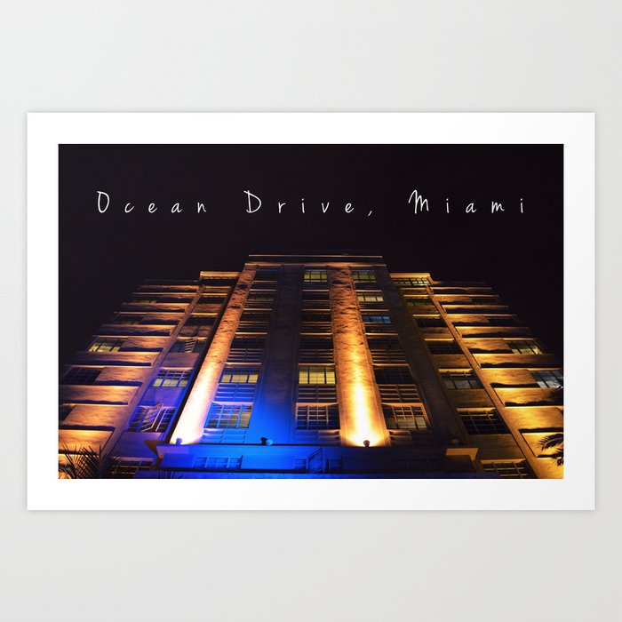 OCEAN DRIVE, MIAMI Art Print