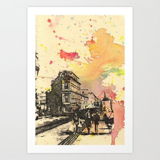 Walking in Rome Art Print