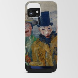 L'Intrigue; the masquerade ball party goers grotesque art portrait painting by James Ensor iPhone Card Case