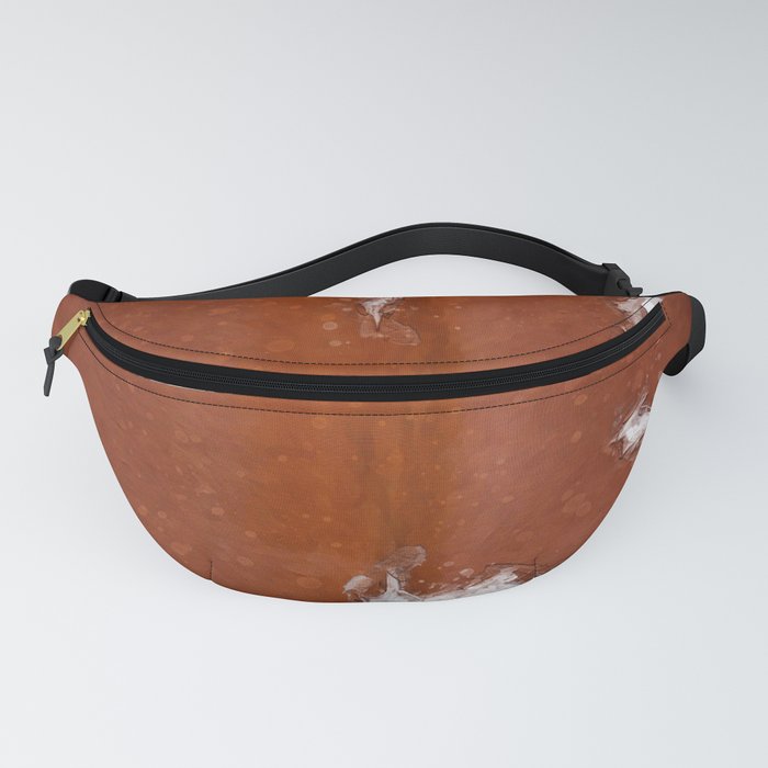 Brown + White Faux Cowhide Print Fanny Pack