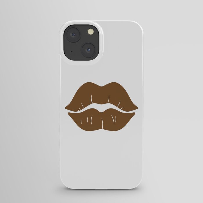 Brown female lips iPhone Case