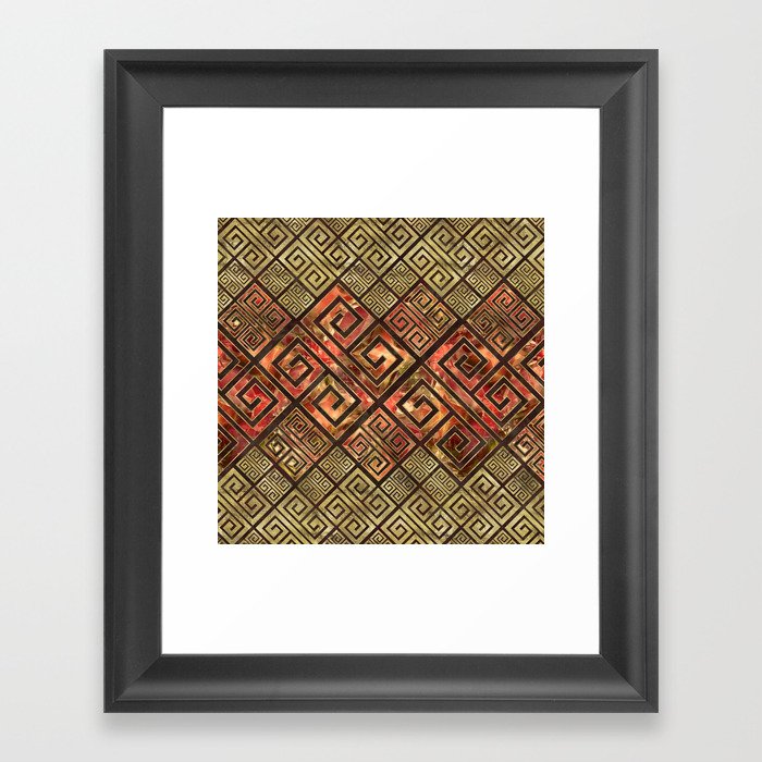 Greek Meander Pattern - Greek Key Ornament Framed Art Print