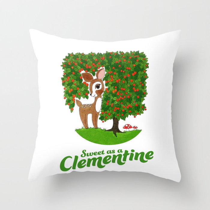 Sweet as a Clementine Throw Pillow