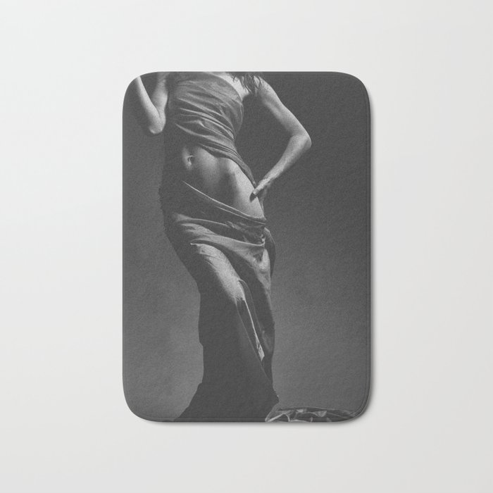 Figurative female form portrait black and white photograph / photography Bath Mat