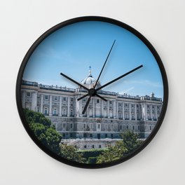 Spain Photography - Royal Palace Of Madrid Under The Blue Sky  Wall Clock