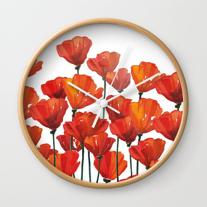 Poppies! Wall Clock