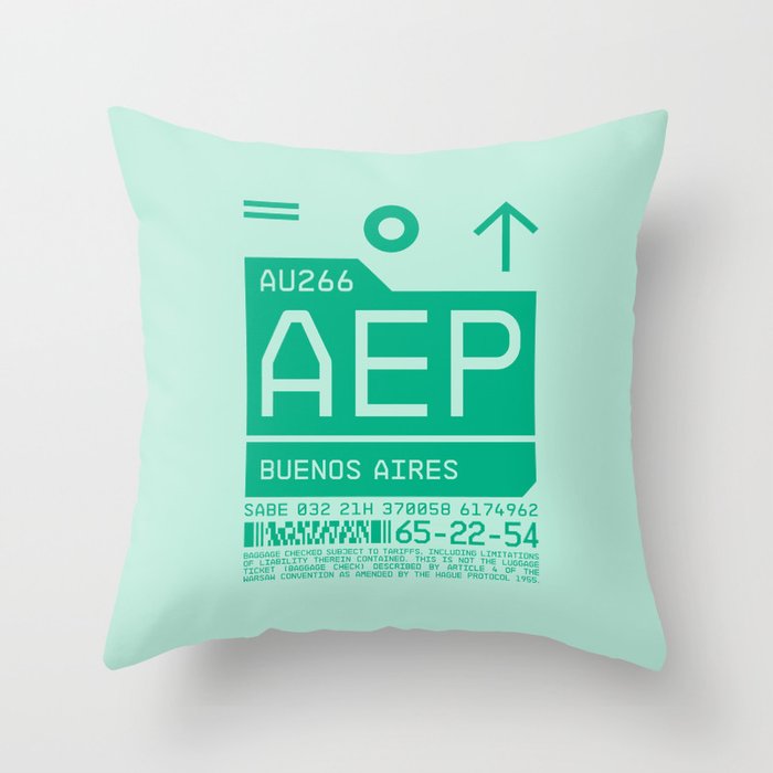 Luggage Tag C - AEP Buenos Aires Argentina Throw Pillow