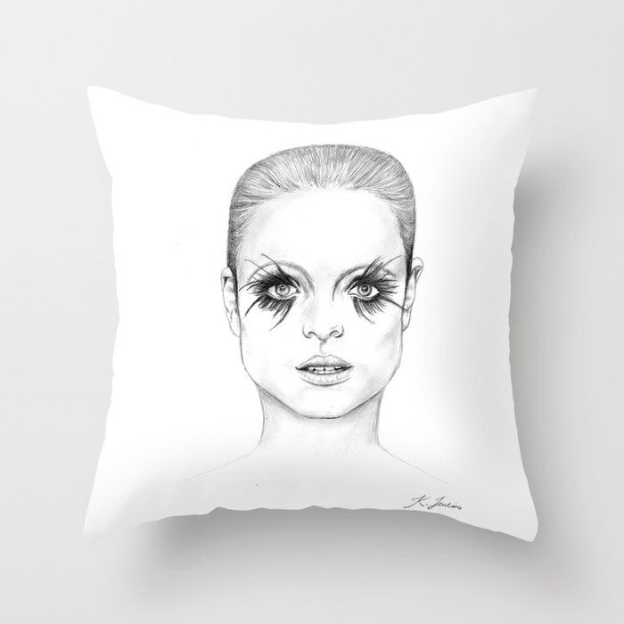 Bright Eyed Girl Throw Pillow