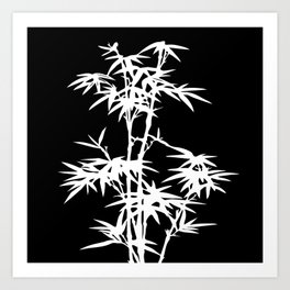 Black and White Bamboo Silhouette Art Print
