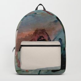 Begin again [2]: an abstract mixed media piece in a variety of colors Backpack | Fineart, Watercolor, Vintage, Print, Livingroom, Scandinavian, Curtain, Floor, Ink, Pink 