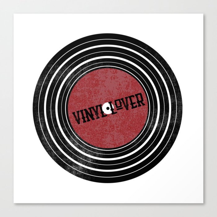 Red vinyl record Canvas Print