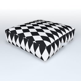 Jester Black and White Outdoor Floor Cushion