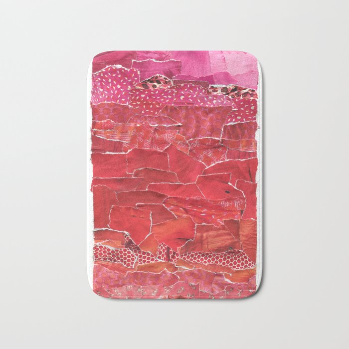 Red Ombre Collage Bath Mat