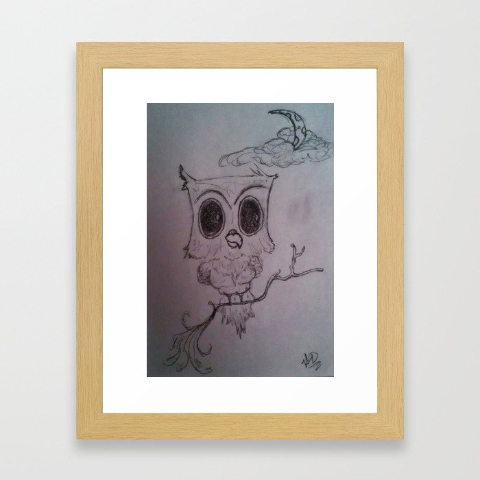 Owl In The Moonlight Framed Art Print