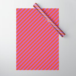[ Thumbnail: Orchid & Red Colored Lines/Stripes Pattern Wrapping Paper ]