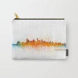Vancouver Canada City Skyline Hq v03 Carry-All Pouch | America, Architecture, Silhouette, Graphic Design, Illustration, Downtown, Digital, Painting, Canada, Skyline 