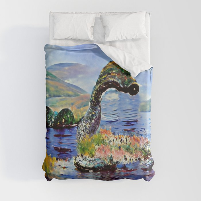 Impressionist Loch Ness Monster Duvet Cover