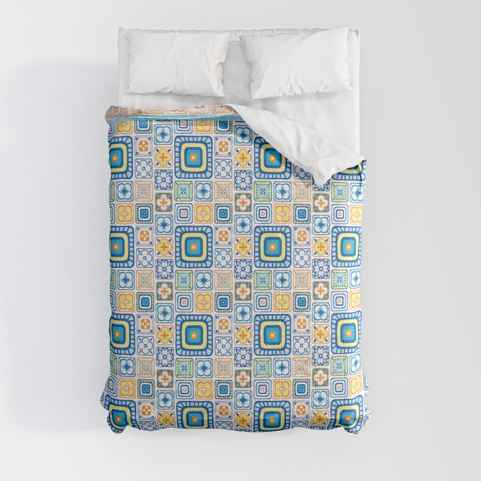 Colorful Happy Tiles Comforter