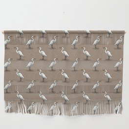 egrets - soft brown Wall Hanging