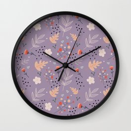 Lilac Florals Wall Clock