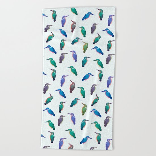 Colored kingfishers Beach Towel