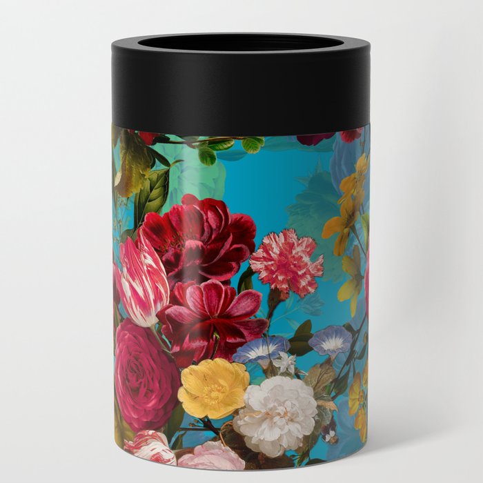 Vintage & Shabby Chic - Midnight Botanical Flower Tropical Garden Can Cooler