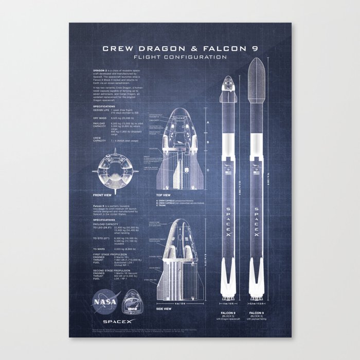 NASA SpaceX Crew Dragon Spacecraft & Falcon 9 Rocket ...