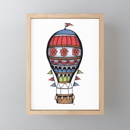 Traditional Hot Air Balloon Tattoo Framed Mini Art Print