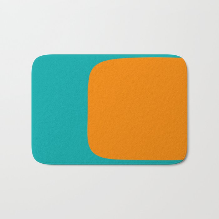 Clarity - Orange and Turquoise Minimalist Bath Mat