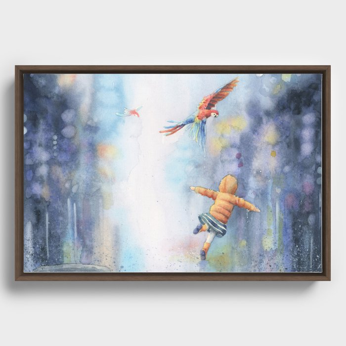 Can You Fly in Rain? Framed Canvas