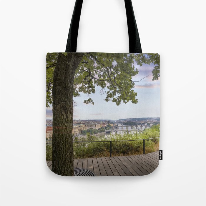 Evening view over Prague from Letna Park Tote Bag