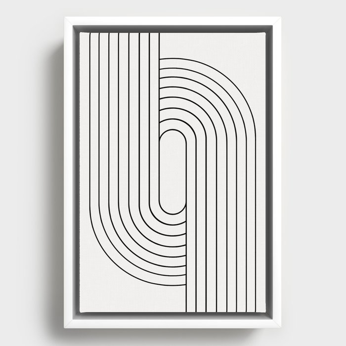 Oval Lines Abstract IX Framed Canvas