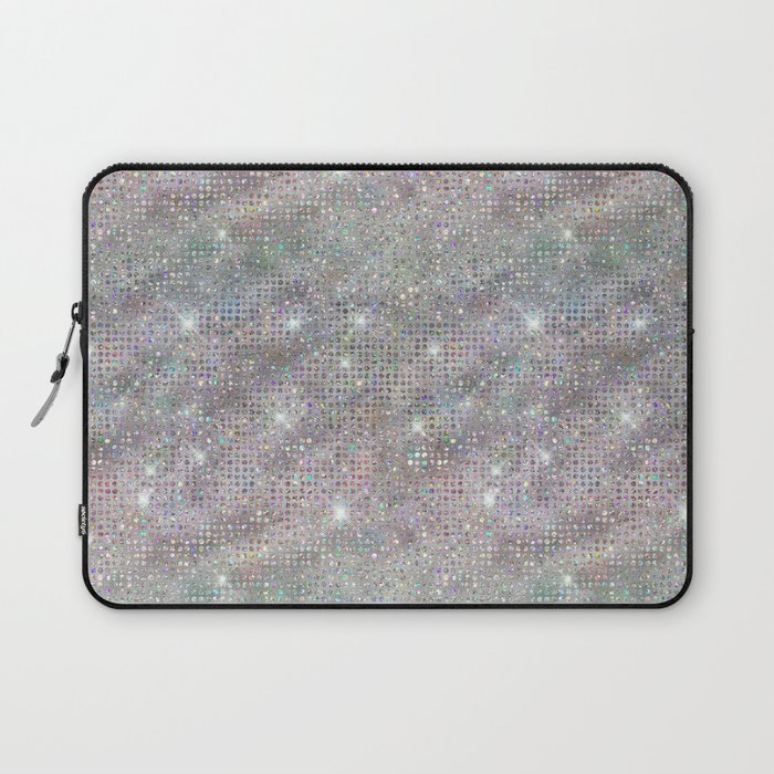 Holographic Diamond Studded Glam Pattern Laptop Sleeve