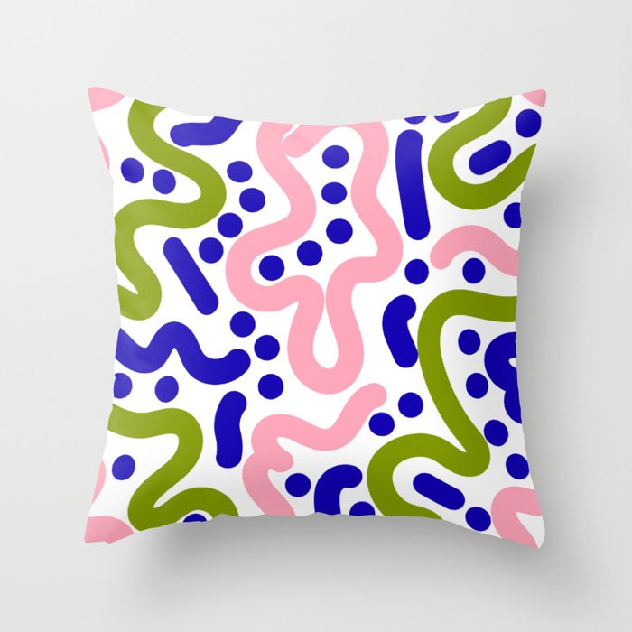 10  Abstract Shapes Squiggly Organic 220520 Throw Pillow