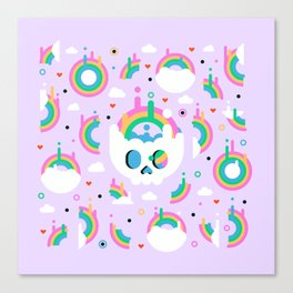 Rainbow Skull Pattern Canvas Print