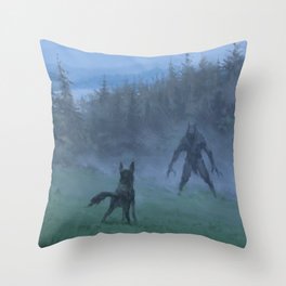 Shepherd and his faithful dog Throw Pillow