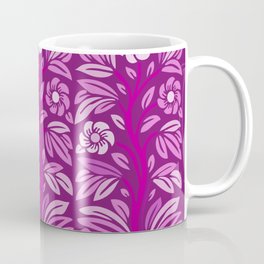 Vintage Stencil Rosebush Flowering Tree Magenta Mug