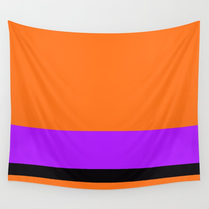 Solid Color Orange W Purple And Black Divider Lines Halloween