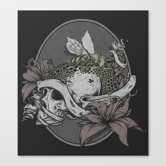 Skull Bee Canvas Print