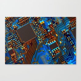 Electronic circuit board close up.  Canvas Print