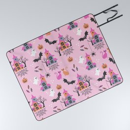 Pink Halloween pastel spooky party Picnic Blanket