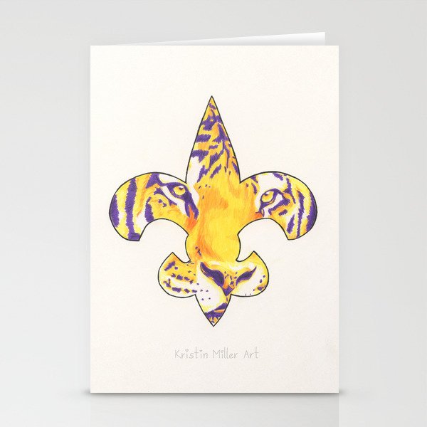 Fleur De Lis LSU Tiger Stationery Cards