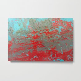 texture - aqua and red paint Metal Print | Aqua, Color, Texture, Weathered, Pattern, Paint, Grunge, Colorful, Surface, Digital 