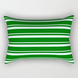 [ Thumbnail: Light Cyan and Dark Green Colored Lined/Striped Pattern Rectangular Pillow ]