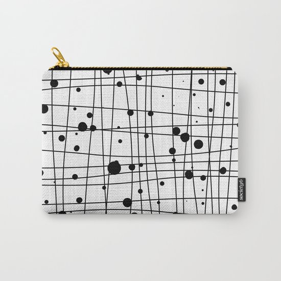 Woven Web black and white Carry-All Pouch