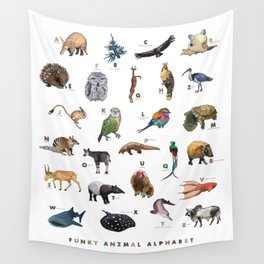 Funky Animal Alphabet Wall Tapestry
