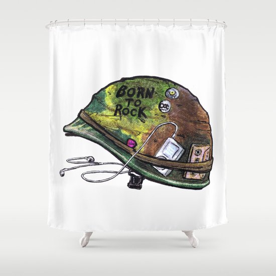 "Born to Rock" by Cap Blackard Shower Curtain
